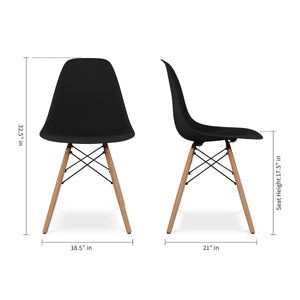 Homeroots Black And Natural Heavy Duty Plastic And Wood Dining Side Chair  Plastic 519109