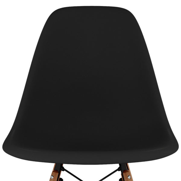 Homeroots Black And Natural Heavy Duty Plastic And Wood Dining Side Chair  Plastic 519109