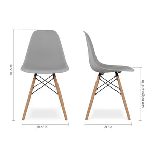 Homeroots Gray And Natural Heavy Duty Plastic And Wood Dining Side Chair  Plastic 519110