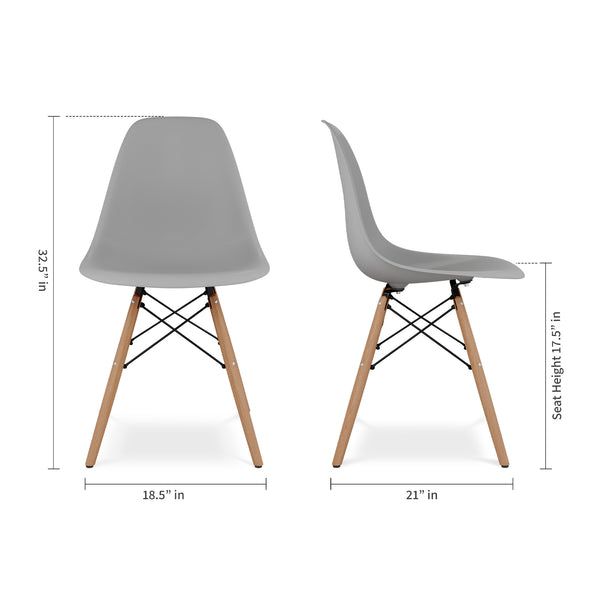 Homeroots Gray And Natural Heavy Duty Plastic And Wood Dining Side Chair  Plastic 519110