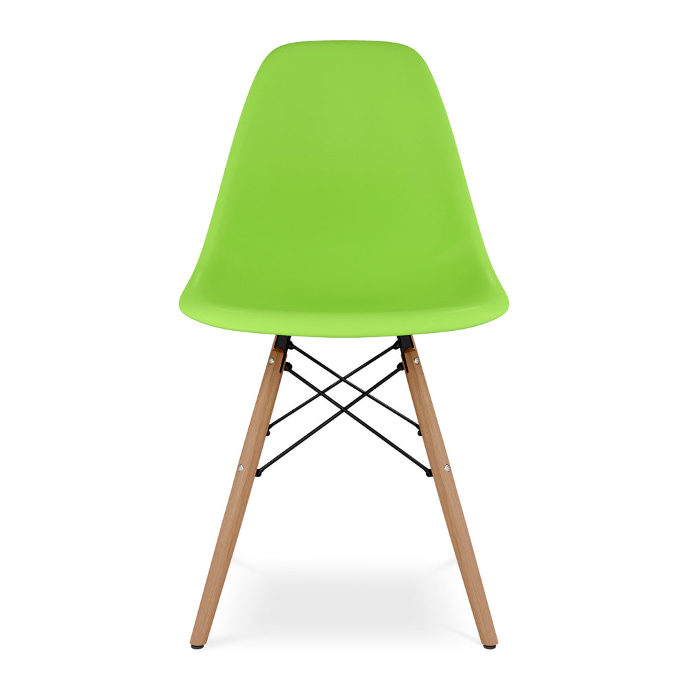 Homeroots Green And Natural Heavy Duty Plastic And Wood Dining Side Chair  Plastic 519111
