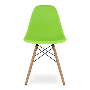 Homeroots Green And Natural Heavy Duty Plastic And Wood Dining Side Chair  Plastic 519111