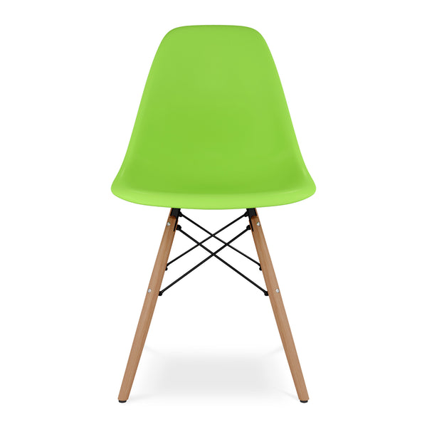 Homeroots Green And Natural Heavy Duty Plastic And Wood Dining Side Chair  Plastic 519111