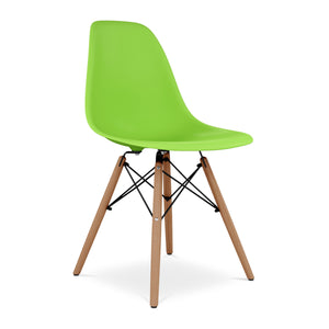 Homeroots Green And Natural Heavy Duty Plastic And Wood Dining Side Chair  Plastic 519111