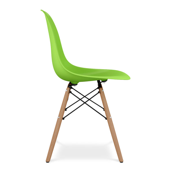 Homeroots Green And Natural Heavy Duty Plastic And Wood Dining Side Chair  Plastic 519111