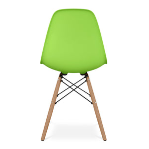 Homeroots Green And Natural Heavy Duty Plastic And Wood Dining Side Chair  Plastic 519111