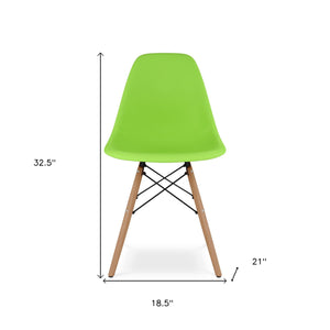 Homeroots Green And Natural Heavy Duty Plastic And Wood Dining Side Chair  Plastic 519111