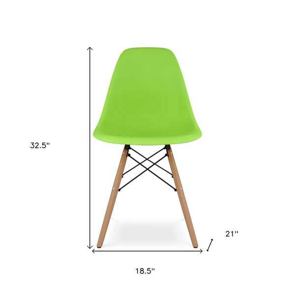 Homeroots Green And Natural Heavy Duty Plastic And Wood Dining Side Chair  Plastic 519111