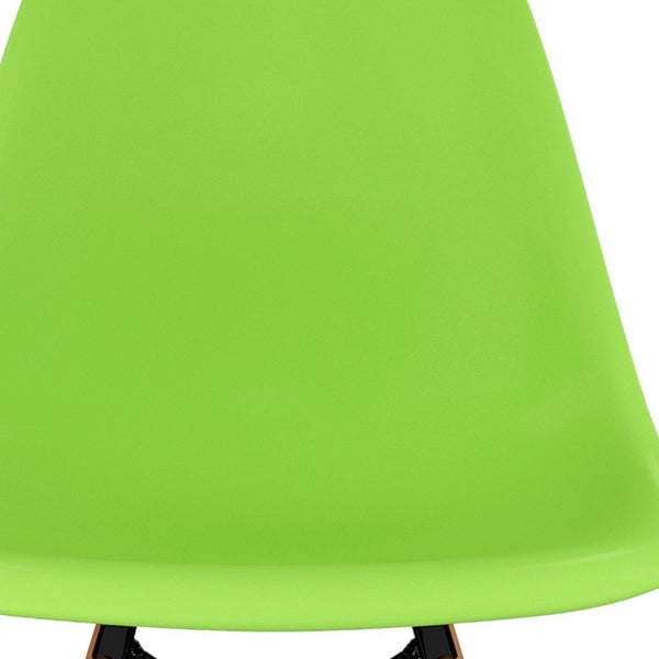 Homeroots Green And Natural Heavy Duty Plastic And Wood Dining Side Chair  Plastic 519111