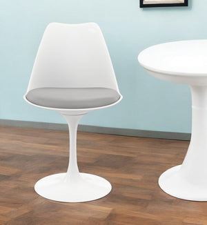 Homeroots Gray And White Dining Side Chair  Metal 519114