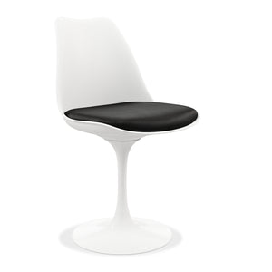 Homeroots Black And White Upholstered Faux Leather Dining Side Chair   519115