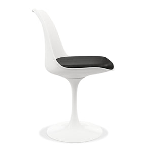 Homeroots Black And White Upholstered Faux Leather Dining Side Chair   519115
