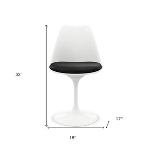 Homeroots Black And White Upholstered Faux Leather Dining Side Chair   519115