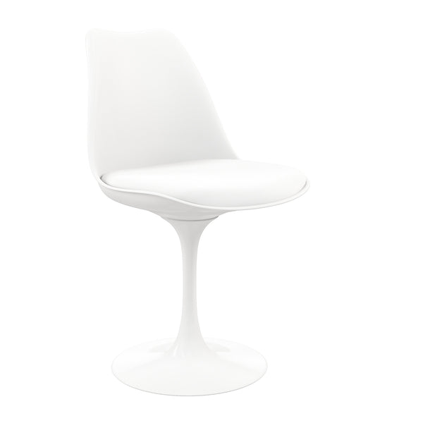 Homeroots White Upholstered Faux Leather Dining Side Chair  Metal And Plastic 519117