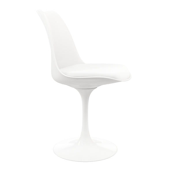Homeroots White Upholstered Faux Leather Dining Side Chair  Metal And Plastic 519117