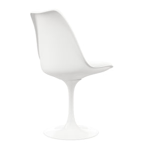 Homeroots White Upholstered Faux Leather Dining Side Chair  Metal And Plastic 519117