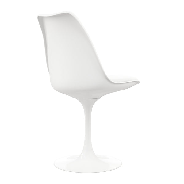 Homeroots White Upholstered Faux Leather Dining Side Chair  Metal And Plastic 519117