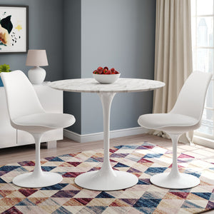 Homeroots White Upholstered Faux Leather Dining Side Chair  Metal And Plastic 519117