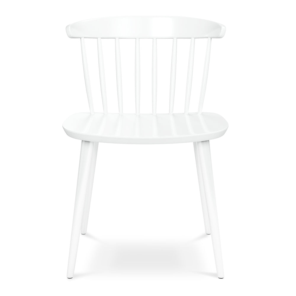 Homeroots White Heavy Duty Plastic Slat Back Dining Side Chair  Plastic 519167