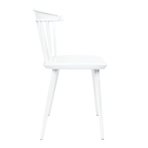 Homeroots White Heavy Duty Plastic Slat Back Dining Side Chair  Plastic 519167