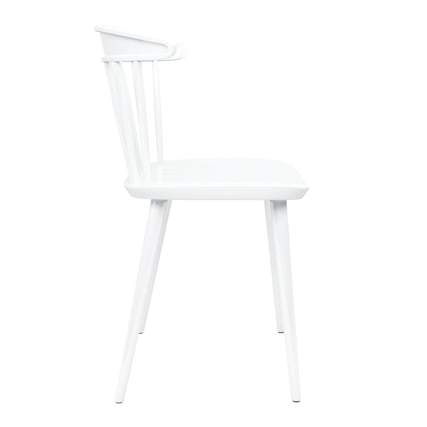 Homeroots White Heavy Duty Plastic Slat Back Dining Side Chair  Plastic 519167