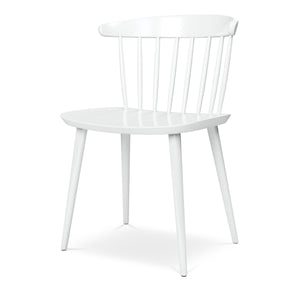 Homeroots White Heavy Duty Plastic Slat Back Dining Side Chair  Plastic 519167