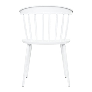 Homeroots White Heavy Duty Plastic Slat Back Dining Side Chair  Plastic 519167
