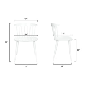 Homeroots White Heavy Duty Plastic Slat Back Dining Side Chair  Plastic 519167