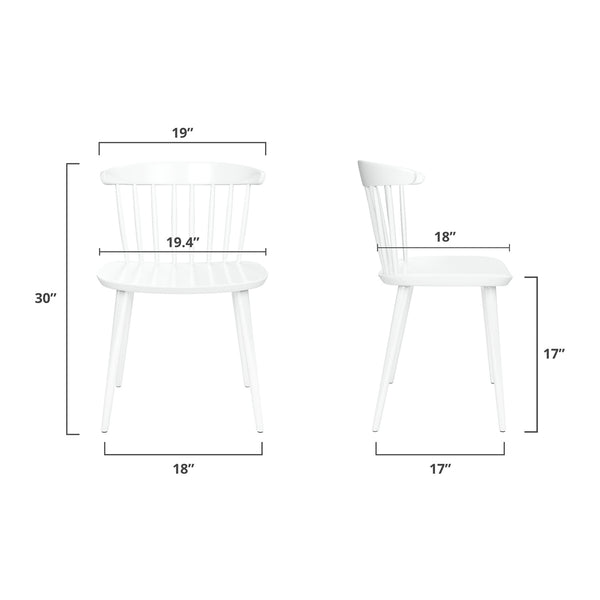 Homeroots White Heavy Duty Plastic Slat Back Dining Side Chair  Plastic 519167
