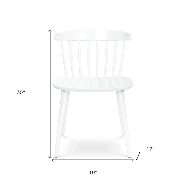 Homeroots White Heavy Duty Plastic Slat Back Dining Side Chair  Plastic 519167