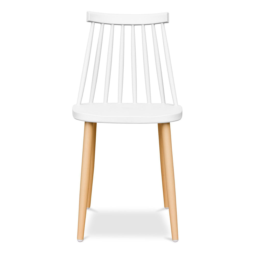 Homeroots White And Natural Metal And Plastic Windsor Back Dining Side Chair  Metal And Plastic 519168