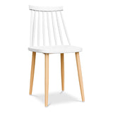 Homeroots White And Natural Metal And Plastic Windsor Back Dining Side Chair  Metal And Plastic 519168