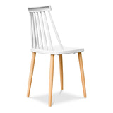 Homeroots White And Natural Metal And Plastic Windsor Back Dining Side Chair  Metal And Plastic 519168