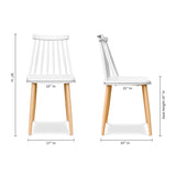 Homeroots White And Natural Metal And Plastic Windsor Back Dining Side Chair  Metal And Plastic 519168