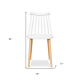 Homeroots White And Natural Metal And Plastic Windsor Back Dining Side Chair  Metal And Plastic 519168