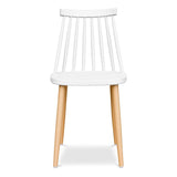 Homeroots White And Natural Metal And Plastic Windsor Back Dining Side Chair  Metal And Plastic 519168