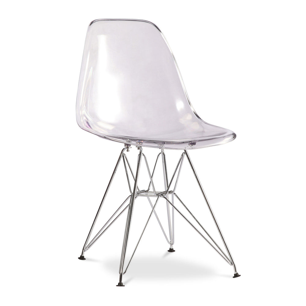 Homeroots Clear And Silver Acrylic Dining Side Chair  Acrylic 519169