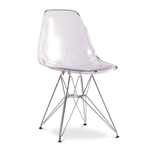 Homeroots Clear And Silver Acrylic Dining Side Chair  Acrylic 519169