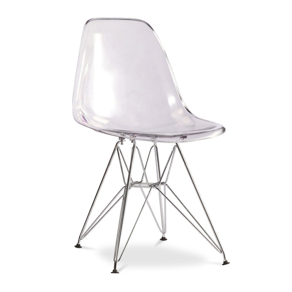 Homeroots Clear And Silver Acrylic Dining Side Chair  Acrylic 519169