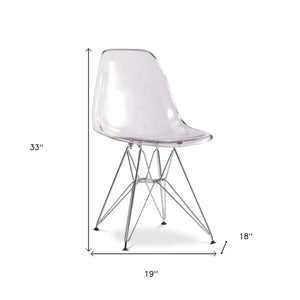 Homeroots Clear And Silver Acrylic Dining Side Chair  Acrylic 519169