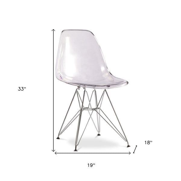 Homeroots Clear And Silver Acrylic Dining Side Chair  Acrylic 519169