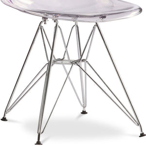 Homeroots Clear And Silver Acrylic Dining Side Chair  Acrylic 519169