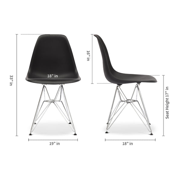 Homeroots Black And Silver Acrylic Dining Side Chair  Acrylic 519170