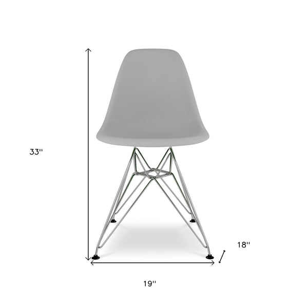 Homeroots Gray And Silver Acrylic Dining Side Chair  Acrylic 519172
