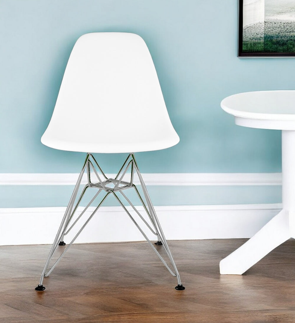 Homeroots White And Silver Acrylic Dining Side Chair  Acrylic 519173