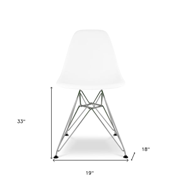 Homeroots White And Silver Acrylic Dining Side Chair  Acrylic 519173