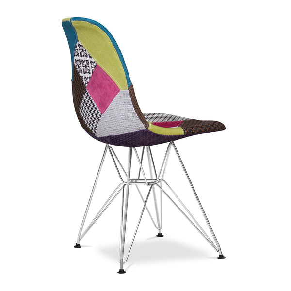 Homeroots Brown Green And Pink And Silver Upholstered Fabric Dining Side Chair   519174