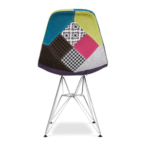 Homeroots Brown Green And Pink And Silver Upholstered Fabric Dining Side Chair   519174