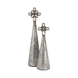 Montage Christmas Trees Silver (Set of 2) 519208 Elk Home