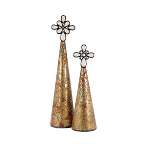 Montage Christmas Trees Gold (Set of 2) 519215 Elk Home